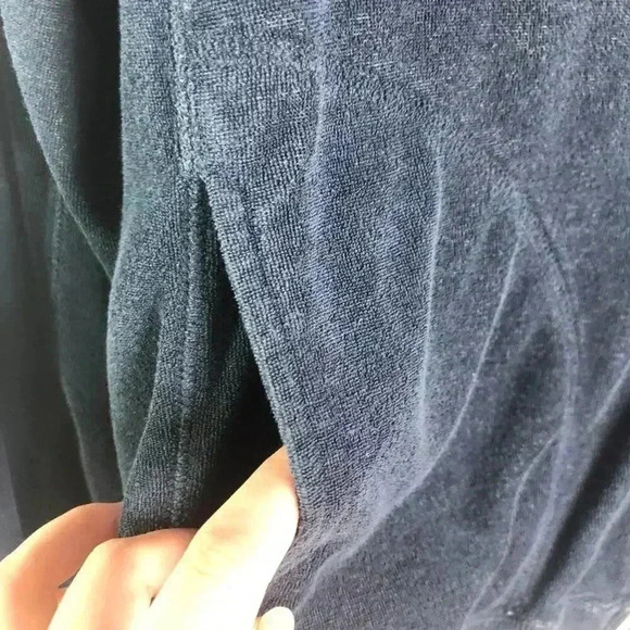 Vintage Reebok Classic Navy Blue Towel Zip Up Hoodie Women's Size M - Picture 8 of 8